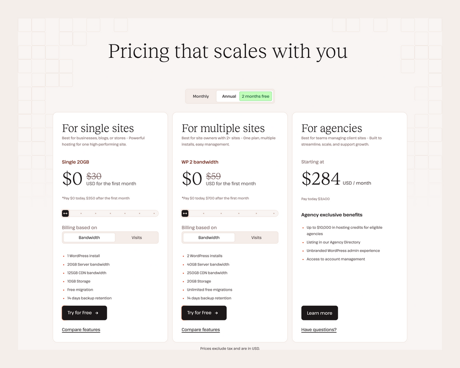 Kinsta
				pricing section ui component