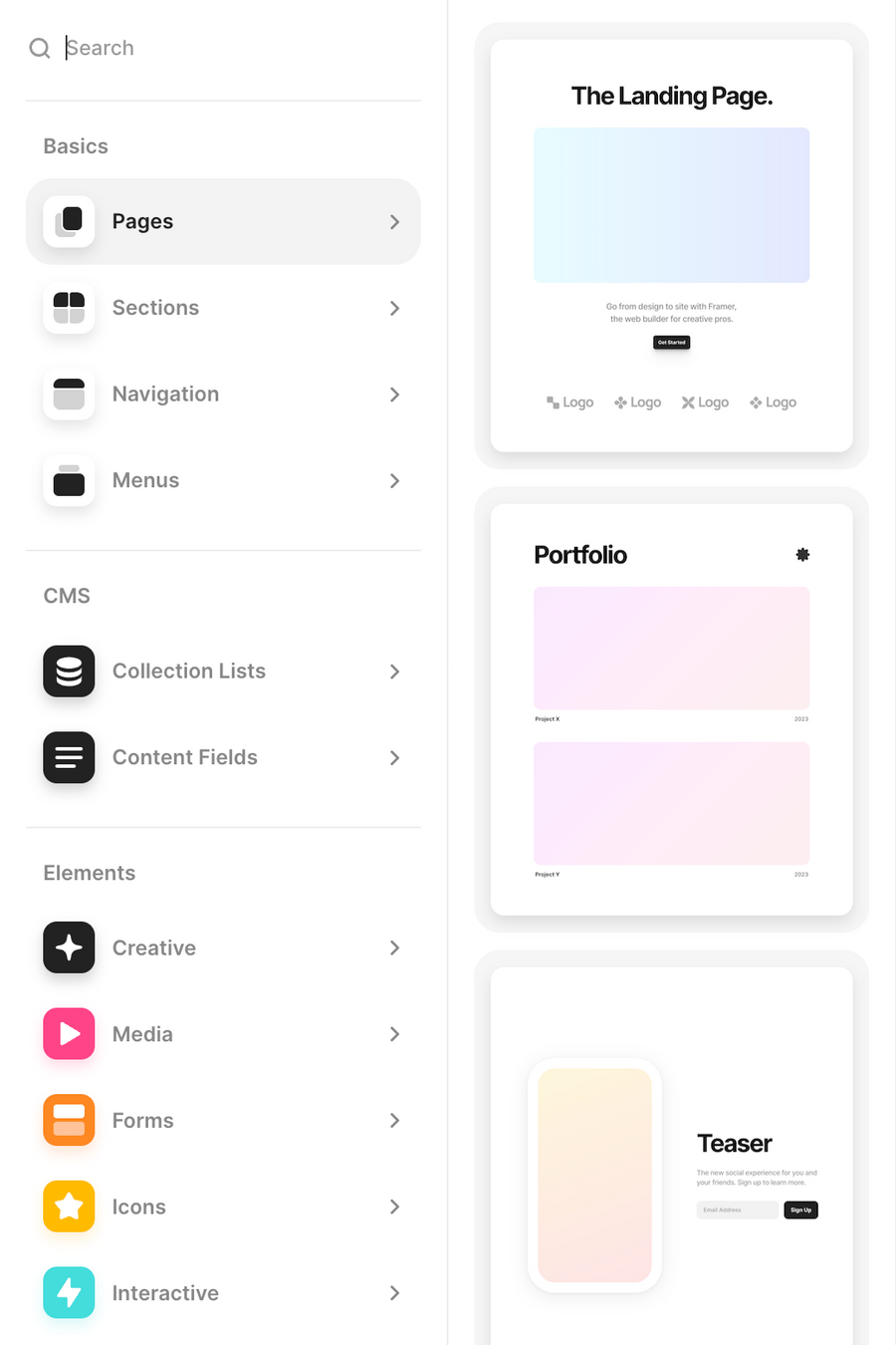 Framer
				toolbox ui component