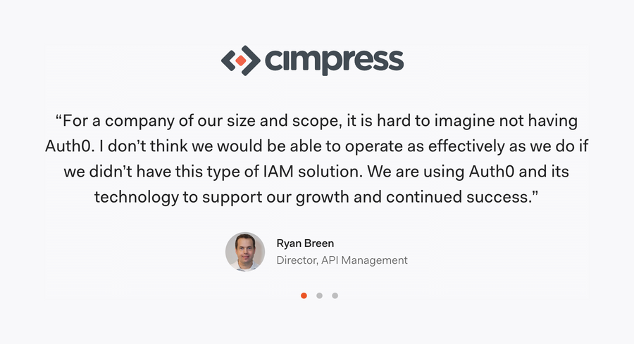 Auth0
				testimonial ui component