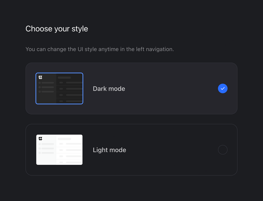 DevRev
				theme settings ui component