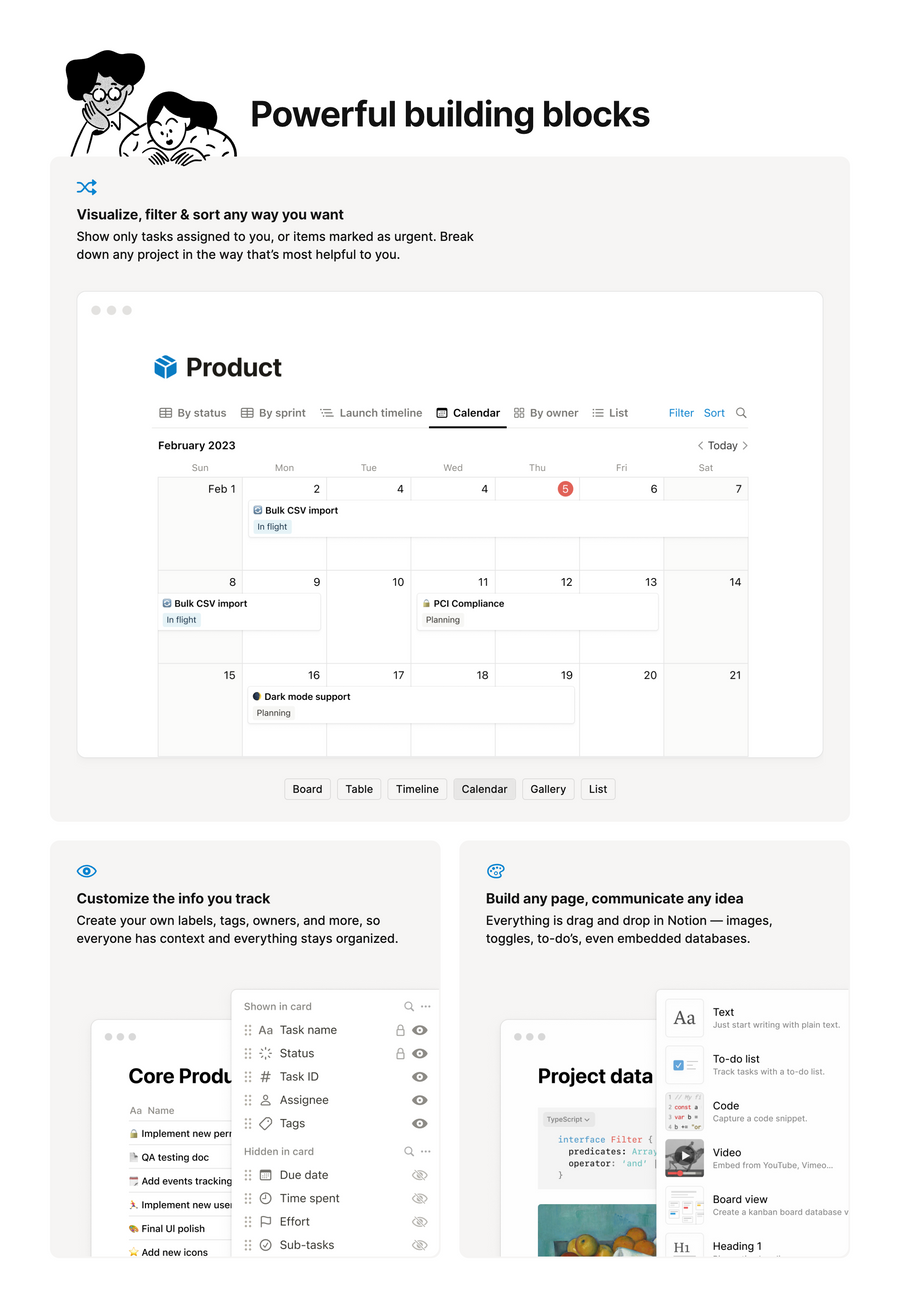 Notion
				bento box ui component