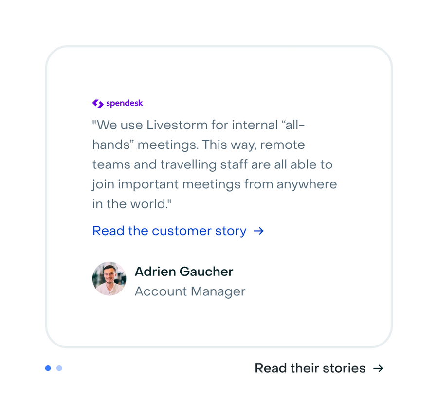 Livestorm
				testimonial ui component