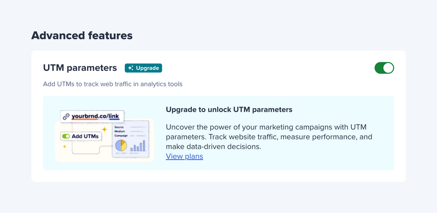 Bitly
				upgrade your plan ui component