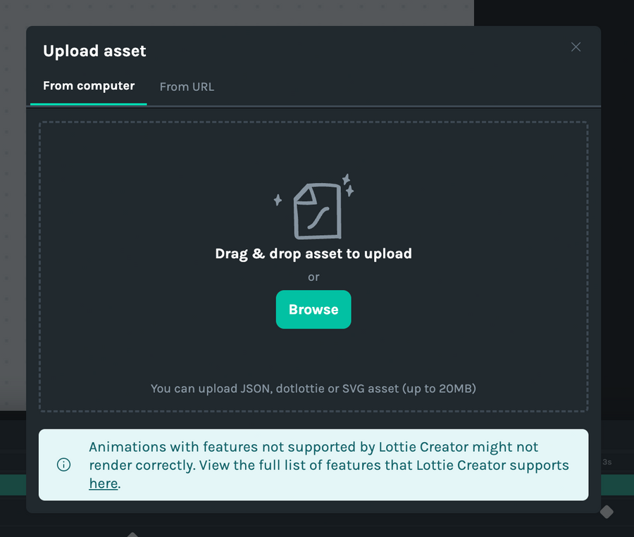 Lottie
				file upload input ui component