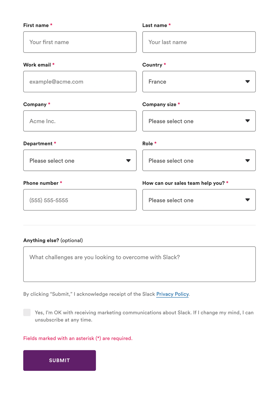 Slack
				form element ui component