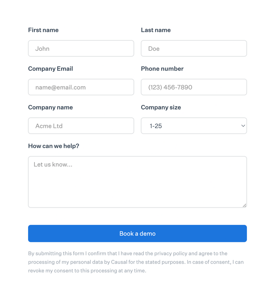 Causal
				form element ui component