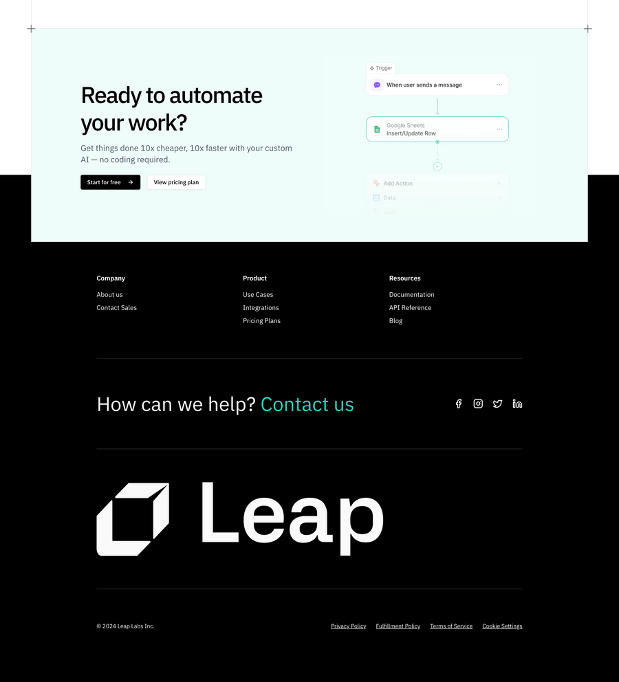 Leap
				footer ui component