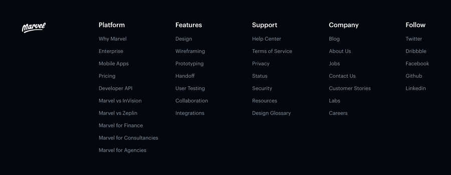 Marvel
				footer ui component