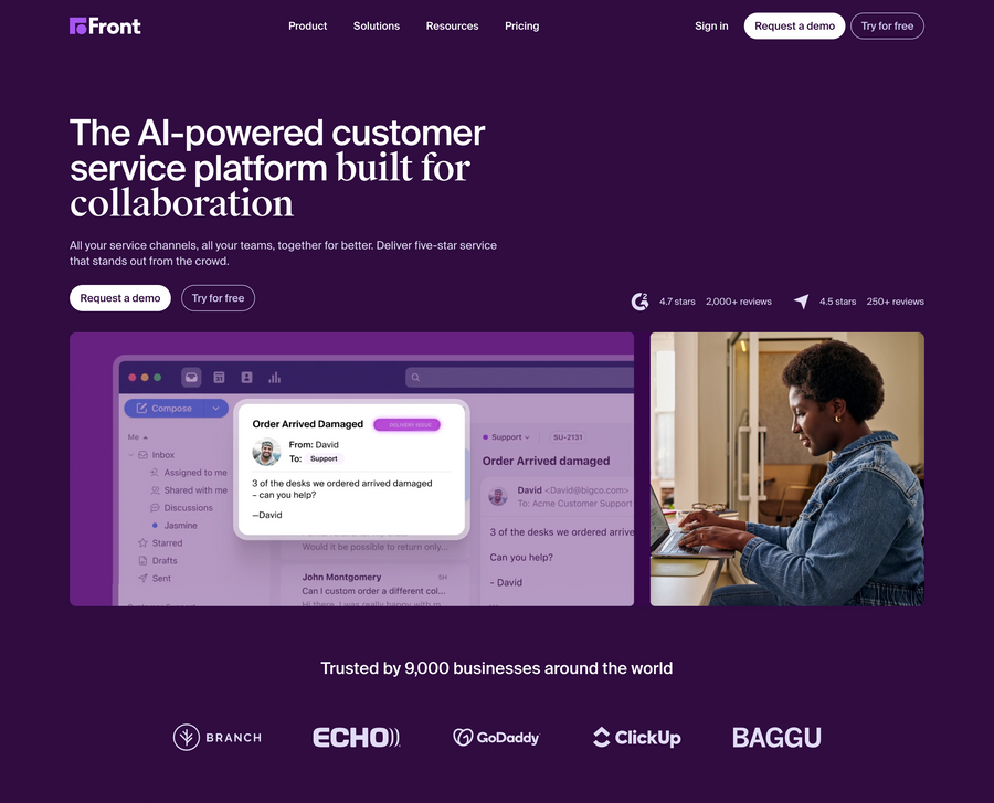 Front
				hero section ui component