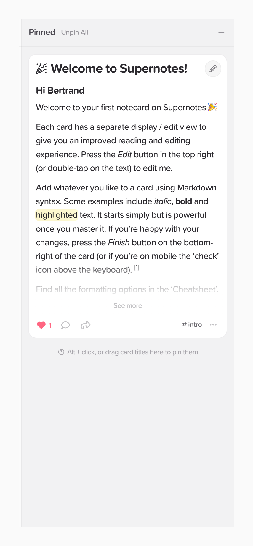 Supernotes
			onboarding desktop ui component