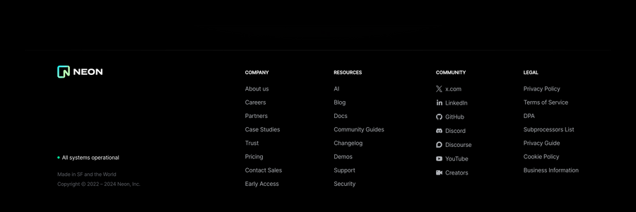 Neon
				footer ui component