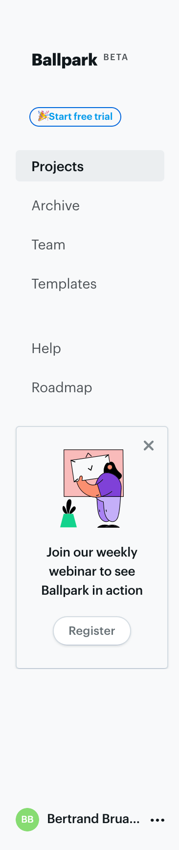 Ballpark
				vertical navigation ui component