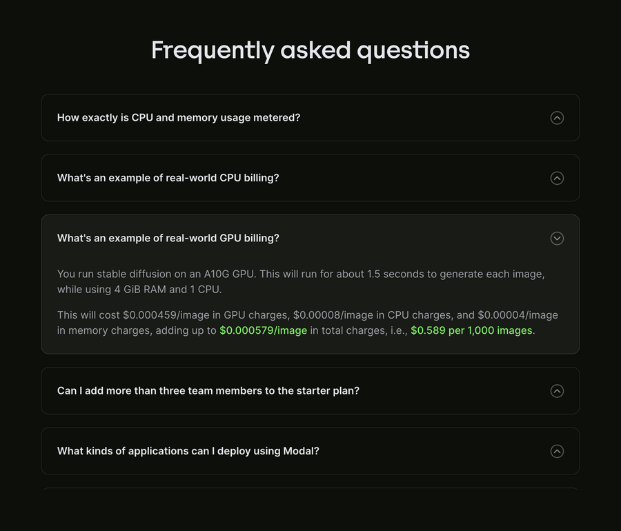 Modal
				faq ui component
