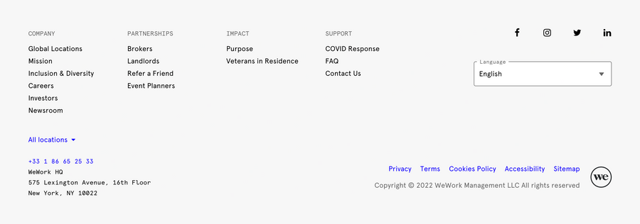 WeWork
				footer ui component