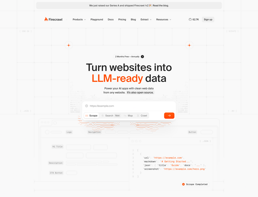 Firecrawl
				hero section ui component