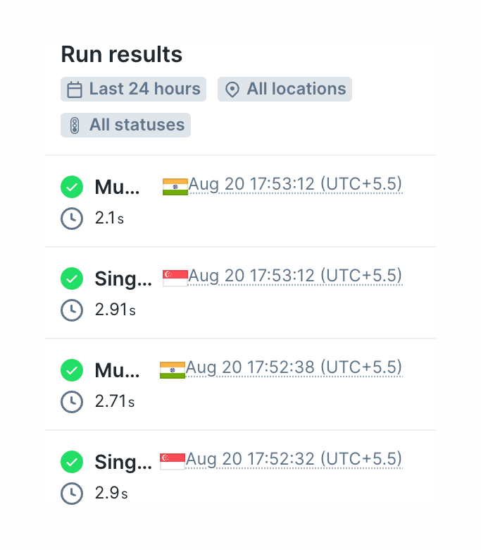 Checkly
				timeline & history ui component