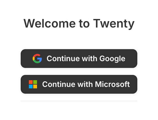 Twenty
				social login button ui component