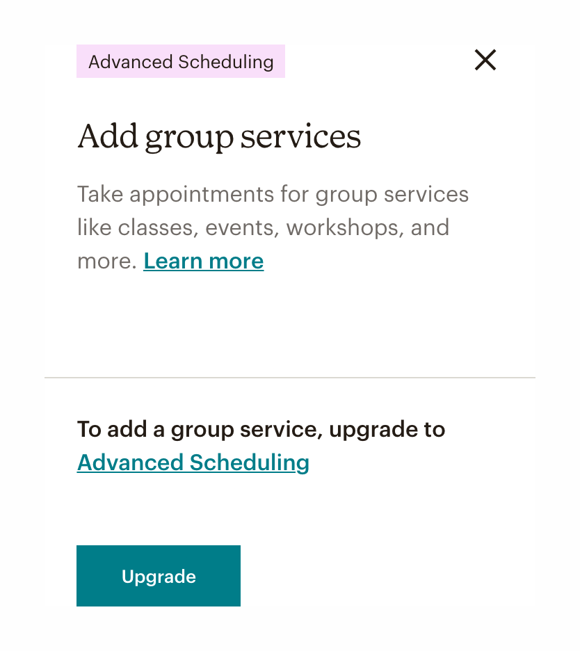 Mailchimp
				upgrade your plan ui component