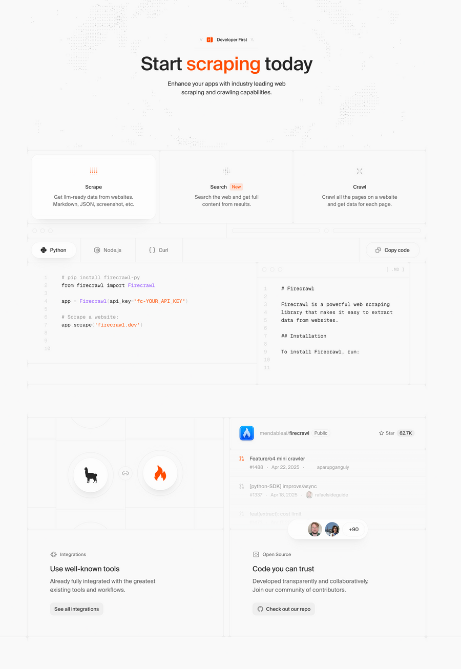 Firecrawl
				bento box ui component