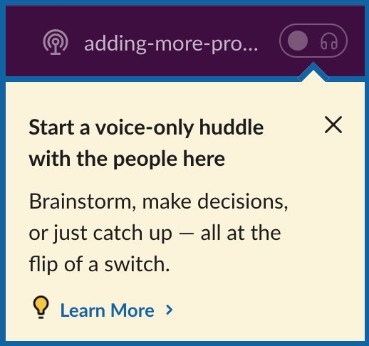 Slack
				tips ui component