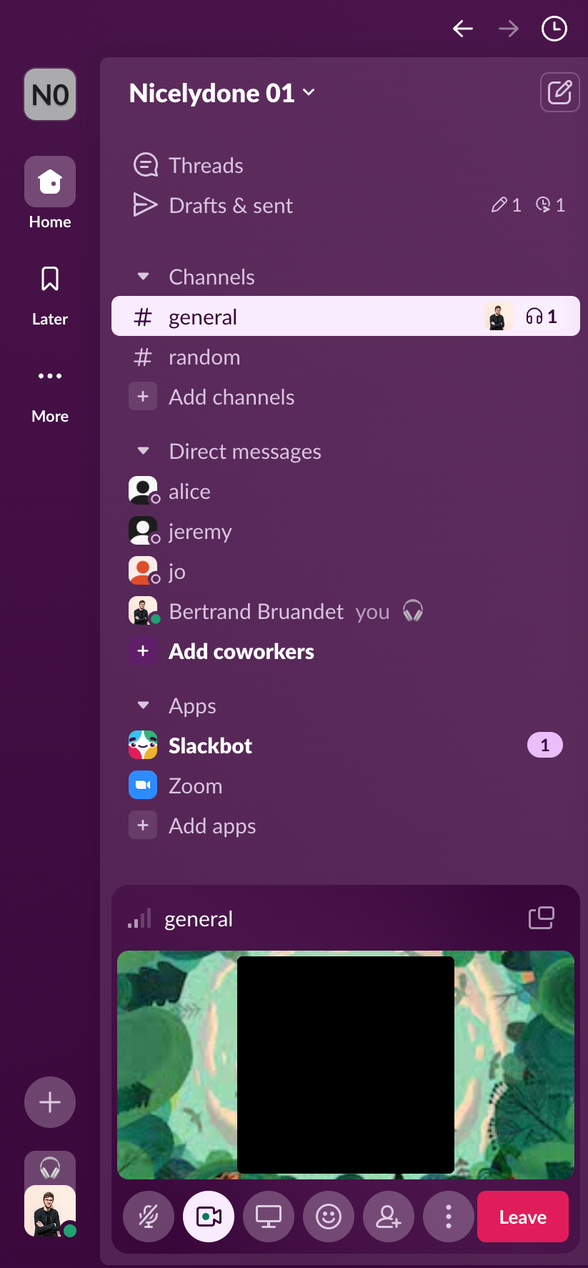 Slack
				vertical navigation ui component