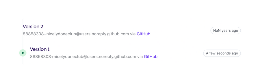 Evervault
				timeline & history ui component