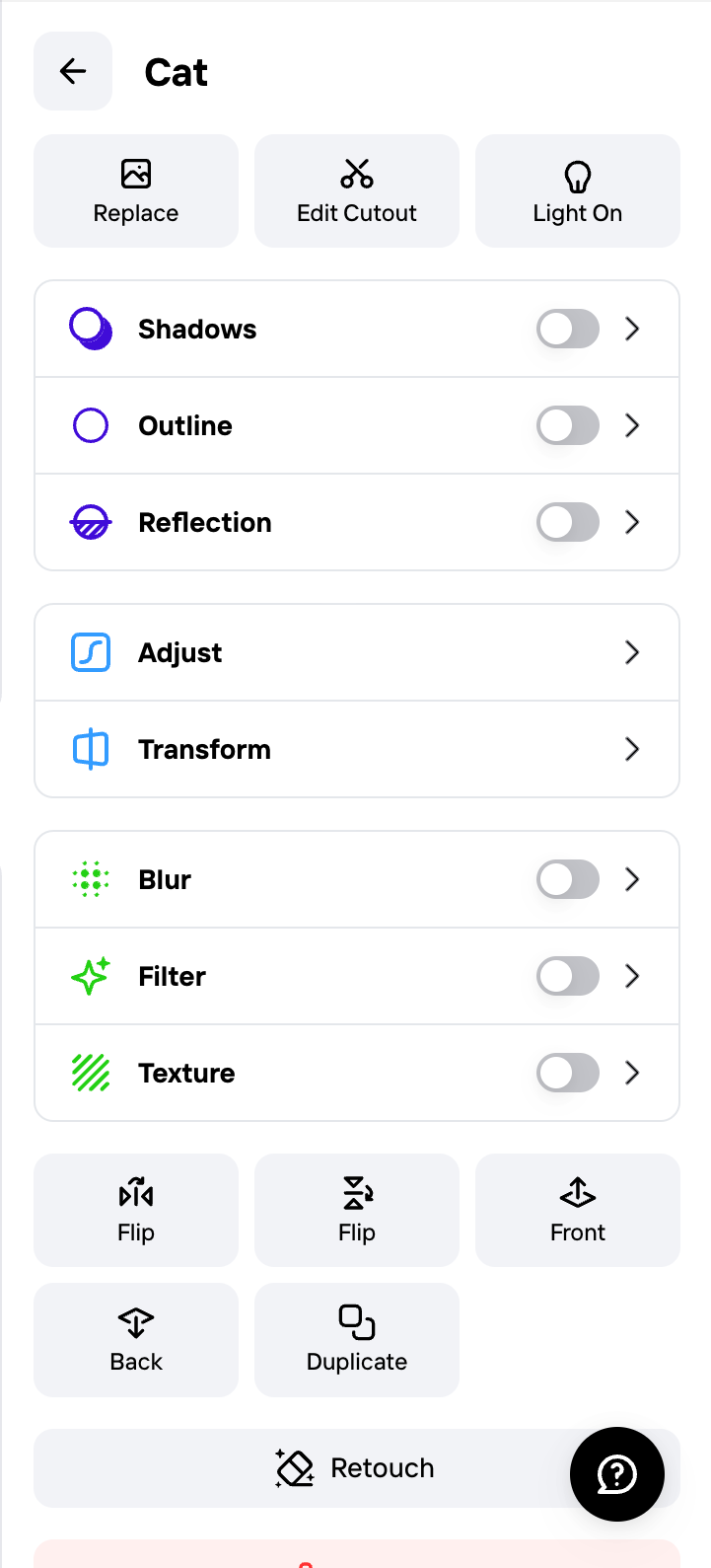 Photoroom
				drawer ui component