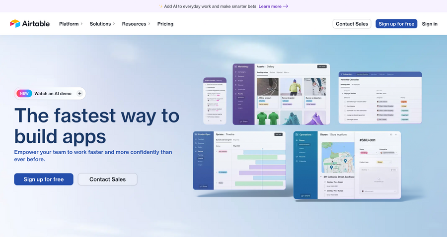 Airtable
				hero section ui component