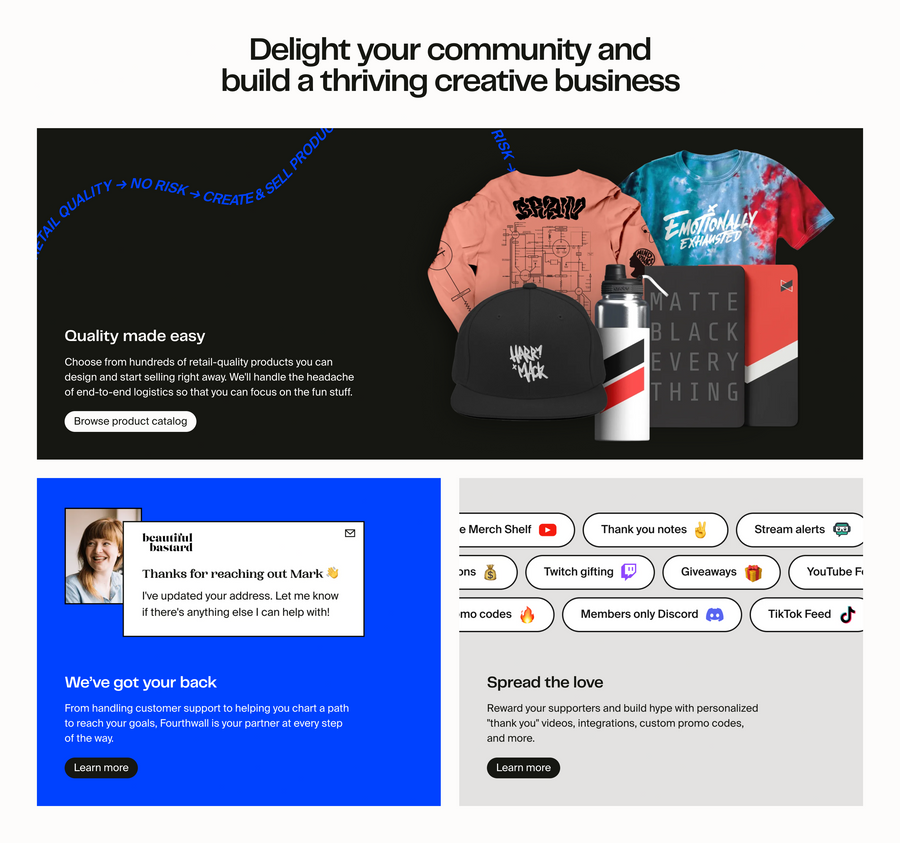 Fourthwall
				bento box ui component