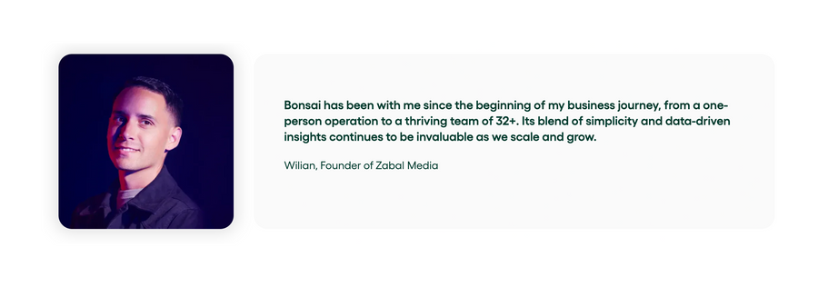 Bonsai
				testimonial ui component