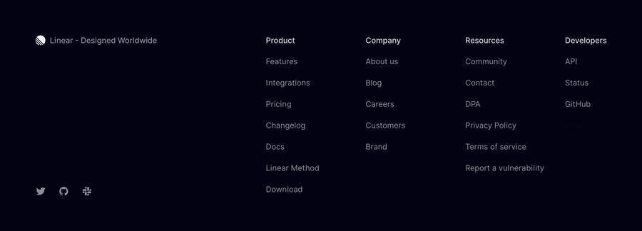 Linear
				footer ui component