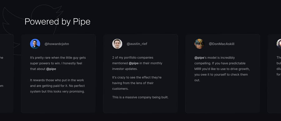 Pipe
				testimonial ui component