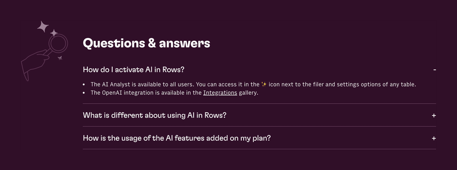 Rows
				faq ui component