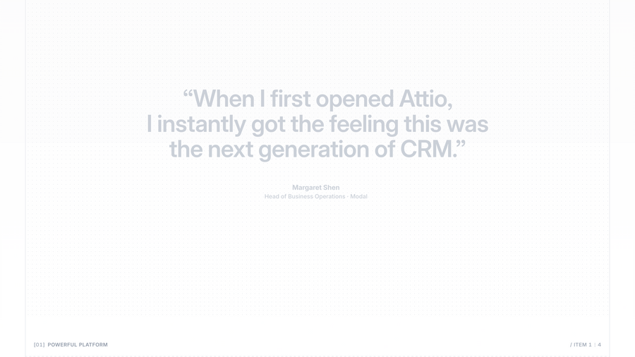 Attio
				testimonial ui component