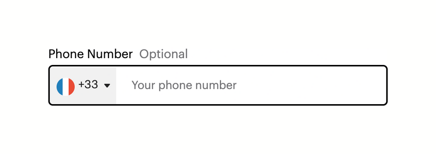 Intercom
				input phone number ui component