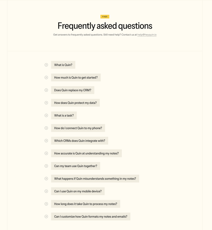 Quin
				faq ui component