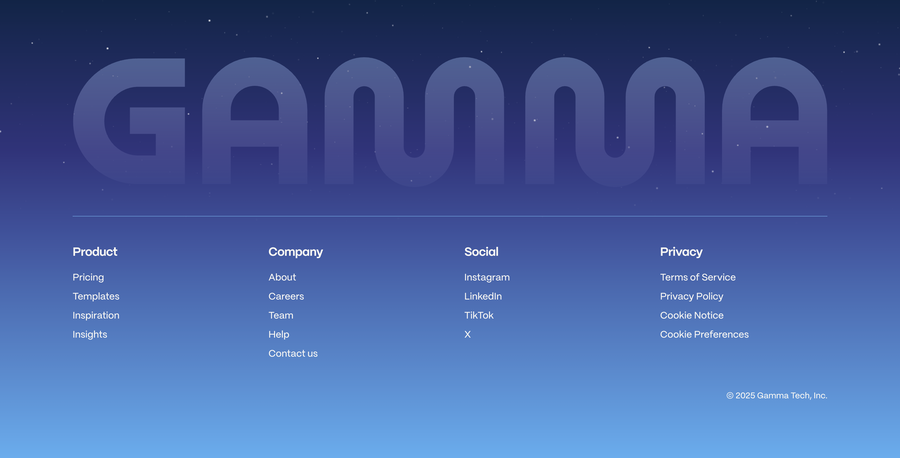 Gamma
				footer ui component
