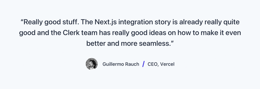 Clerk
				testimonial ui component