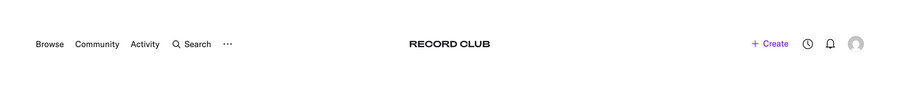 Record club
				horizontal navigation ui component