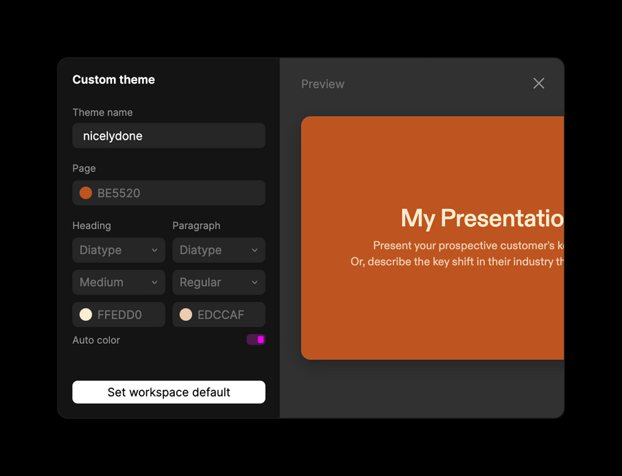 Tome
				theme settings ui component