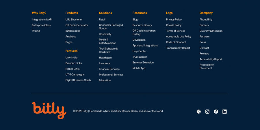 Bitly
				footer ui component
