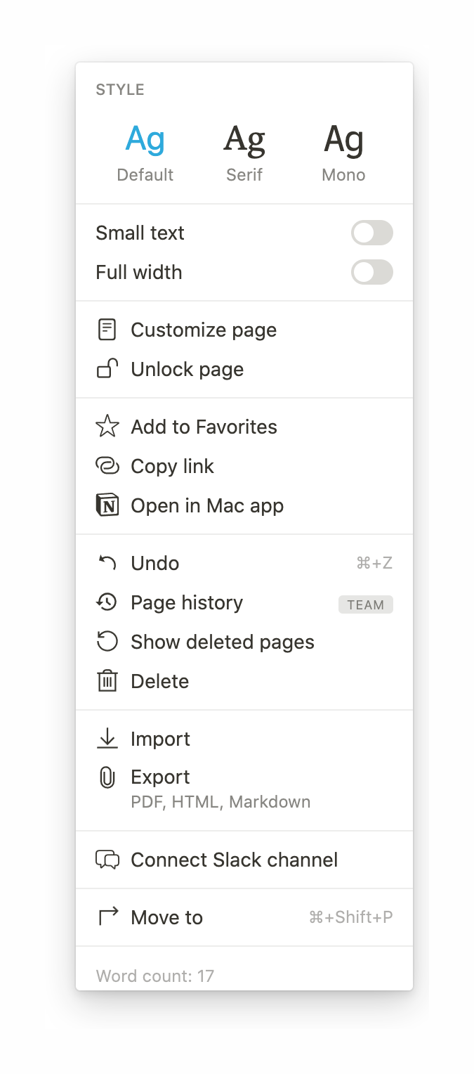 Notion
			menu desktop integration typography ui component