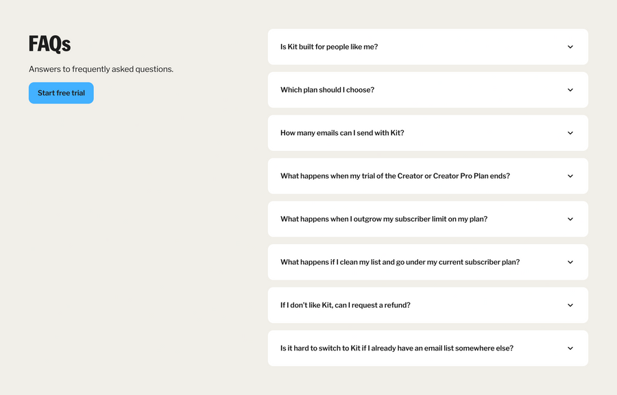 Kit
				faq ui component