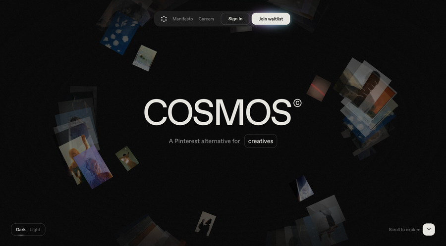 Cosmos
				hero section ui component
