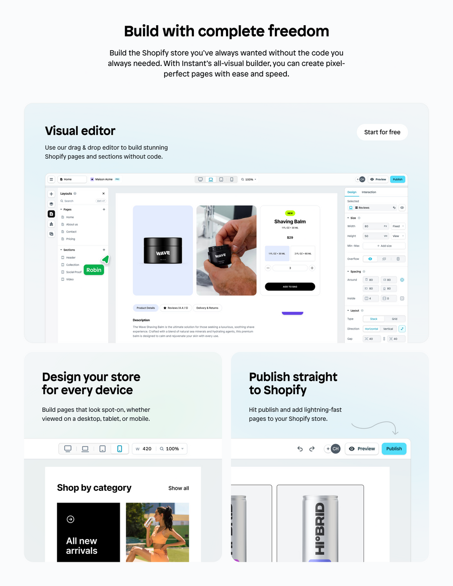 Instant
				bento box ui component