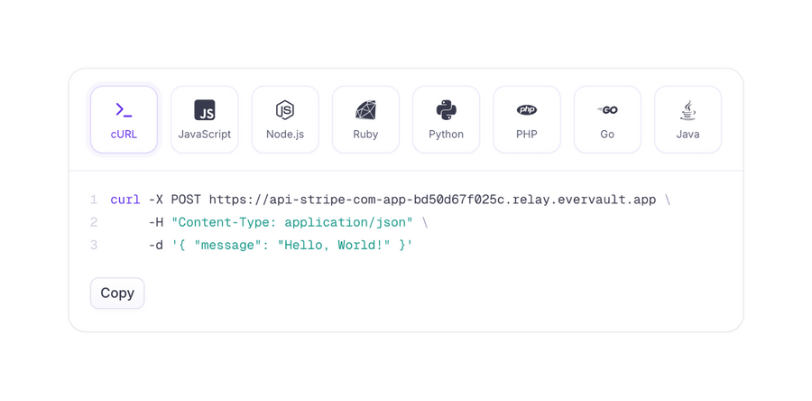 Evervault
			code snippet ui component