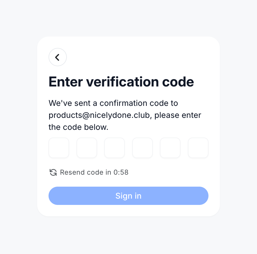 Wynde
				input code ui component
