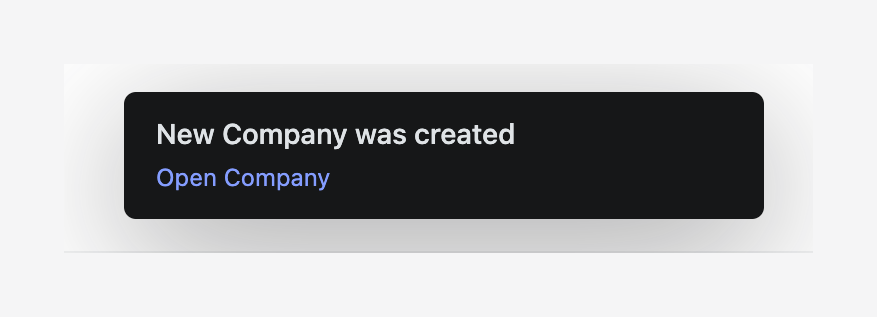 Fibery
				notification toast ui component