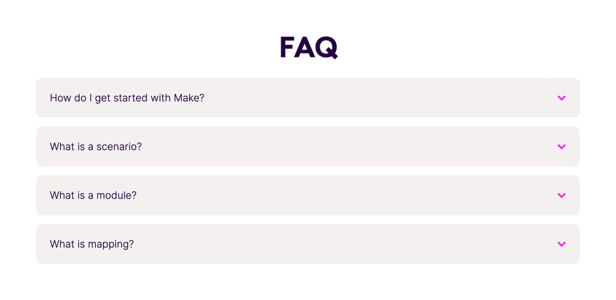 Make
				faq ui component