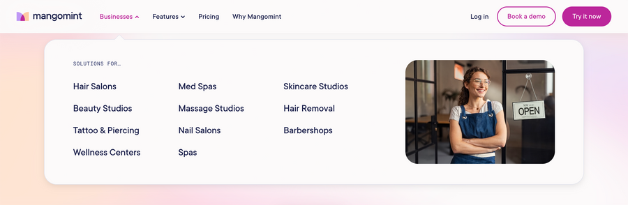 Mangomint
				flyout menu ui component